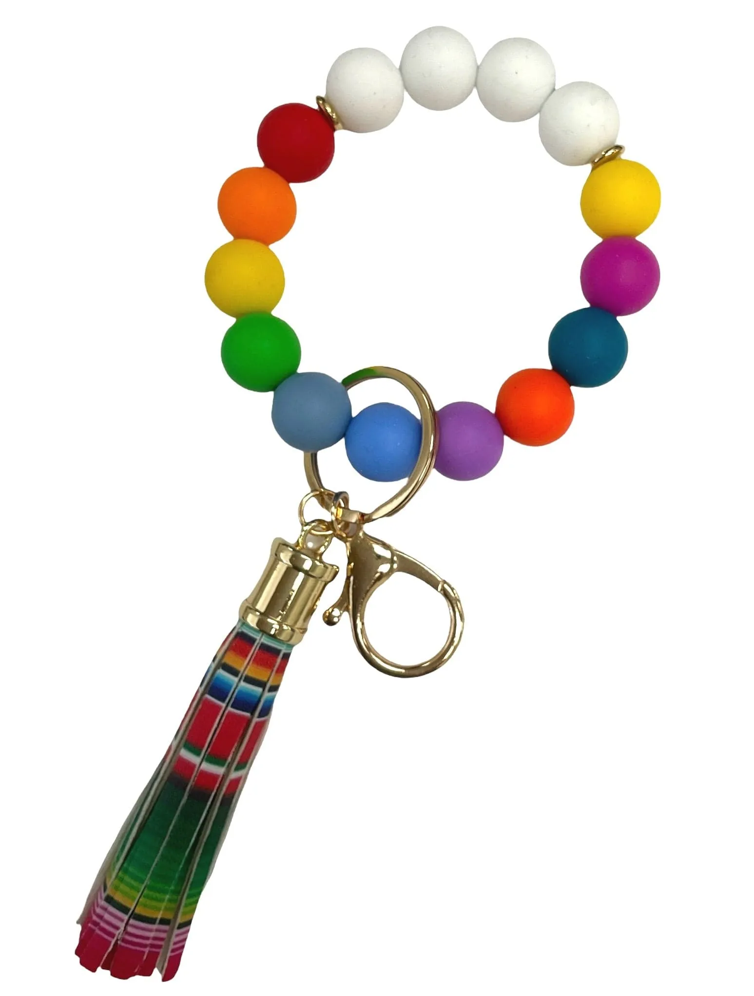 BB139x167 Silicone Beaded Keyring/Keychain Bracelet