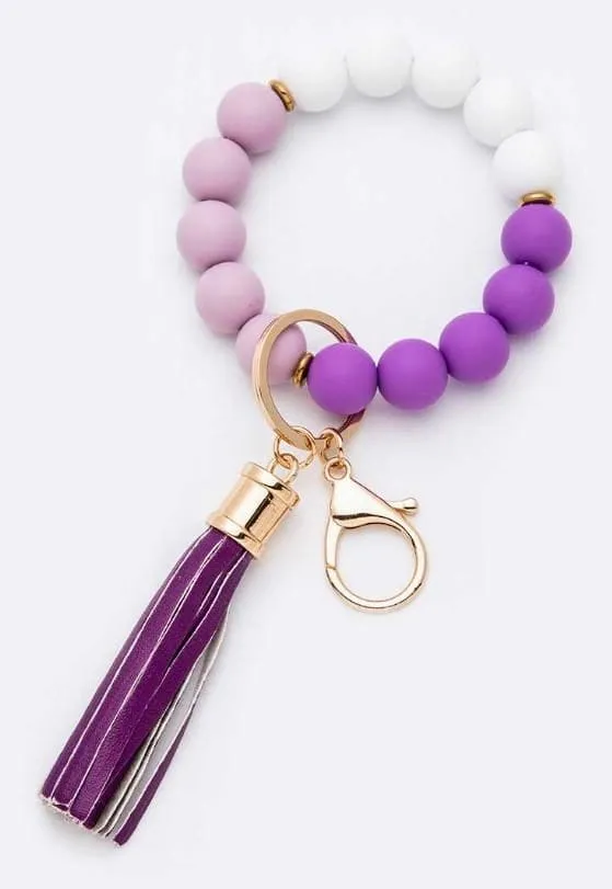 BB139x167 Silicone Beaded Keyring/Keychain Bracelet