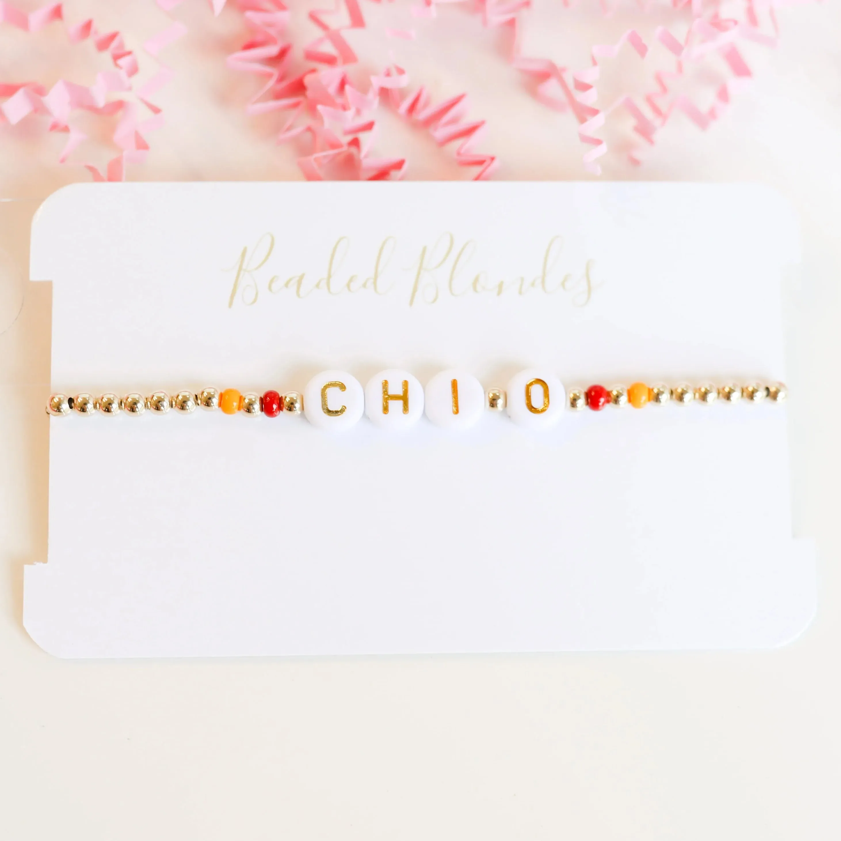 Beaded Blondes | Chi O Color Sorority Bracelet