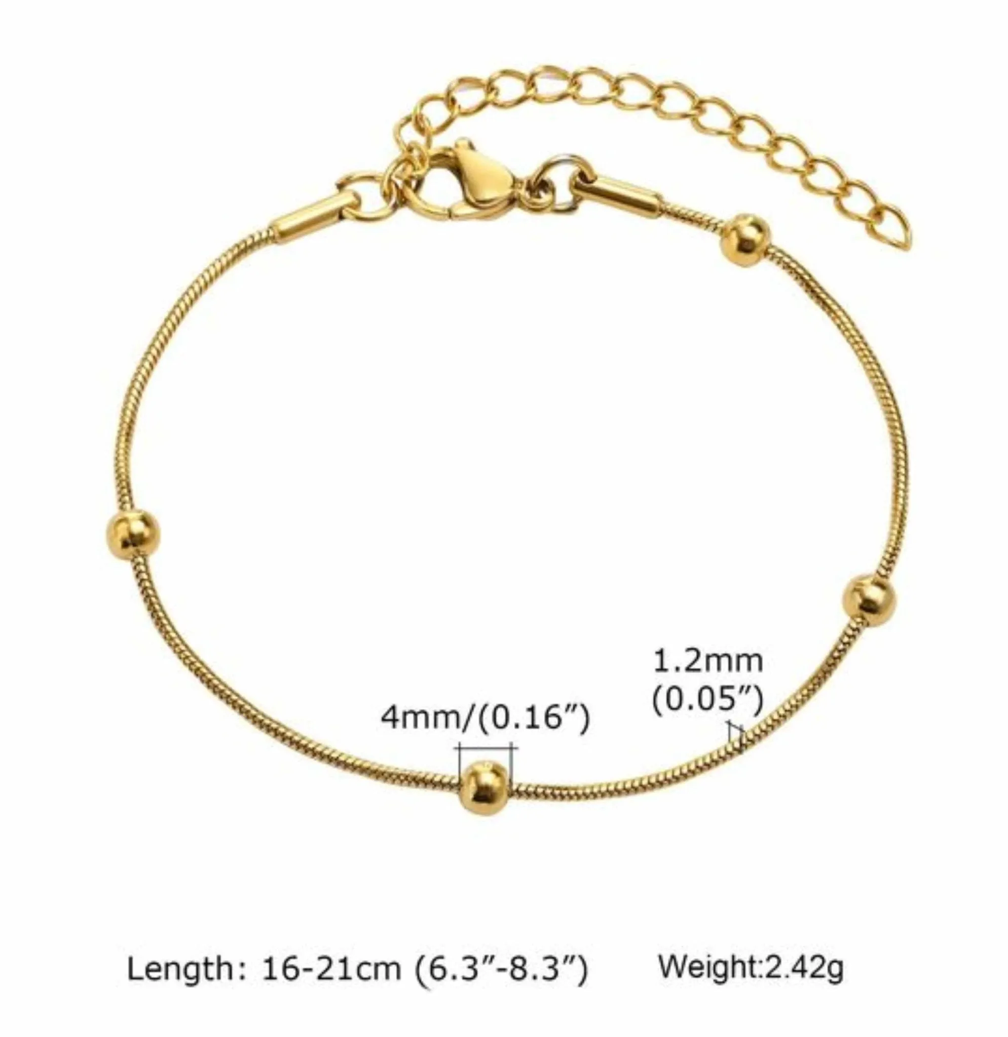 Beaded Chain Bracelet for Women
