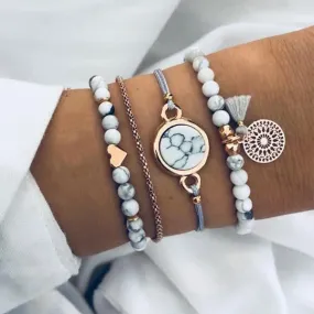 Beaded Tassel Bracelet Set 29982376C