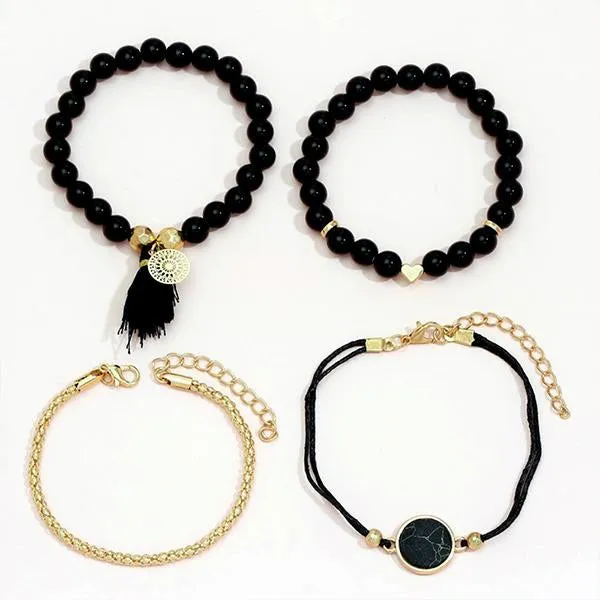 Beaded Tassel Bracelet Set 29982376C