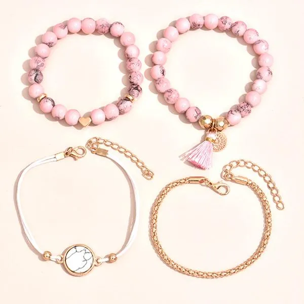 Beaded Tassel Bracelet Set 29982376C