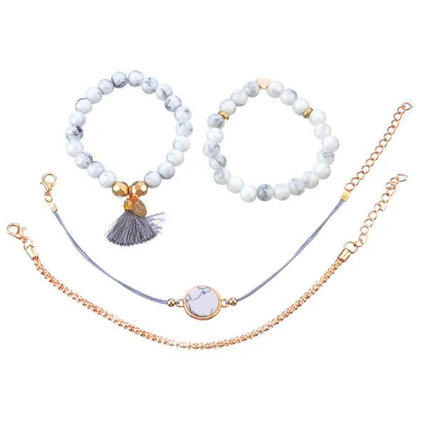 Beaded Tassel Bracelet Set 29982376C