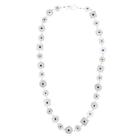 Beaten Coin Modern Kasai Mala Sapphire Necklace