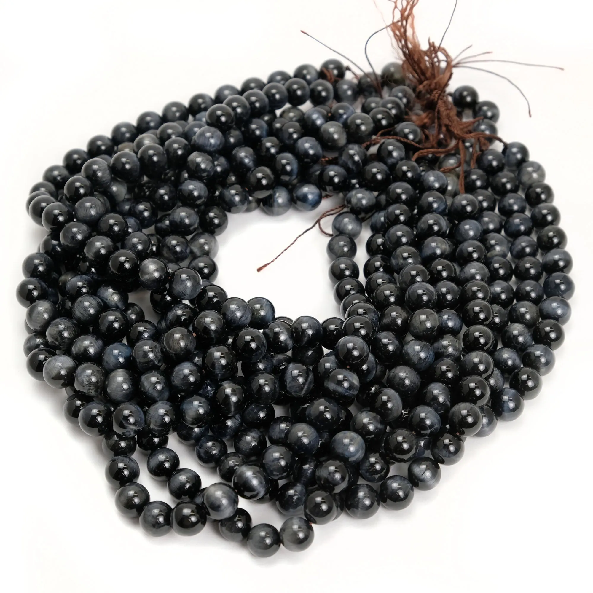 Black Cat's Eye 10mm Smooth Rounds