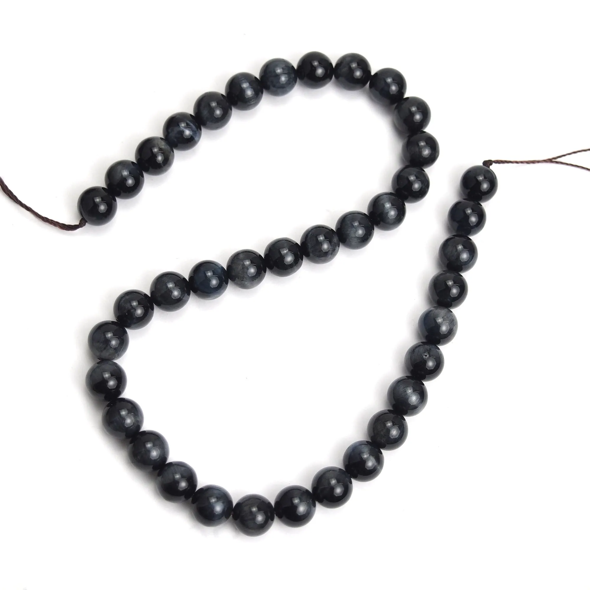 Black Cat's Eye 10mm Smooth Rounds