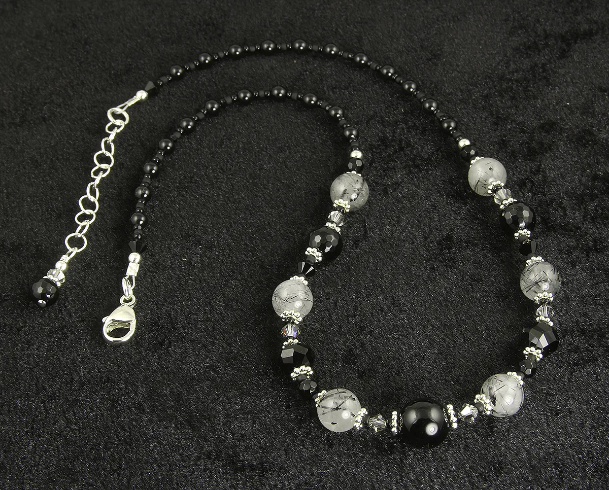 Black Onyx Quartz Gemstone Necklace