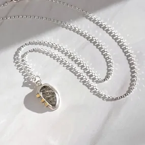 Black Tourmalinated Quartz Pendant Necklace with 18k gold #1