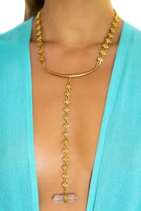 Block & Link Quartz Necklace