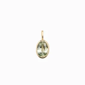 Blue Green Montana Sapphire Bezel Set Charm