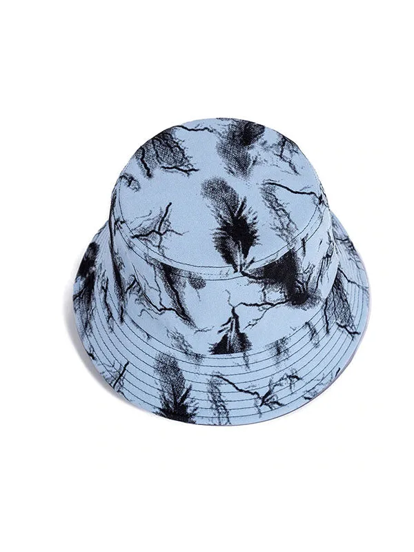 Blue Lightning Print Bucket Hat