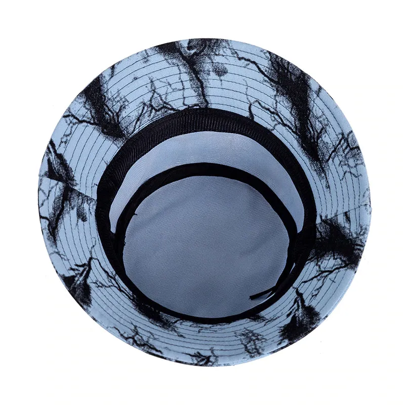 Blue Lightning Print Bucket Hat