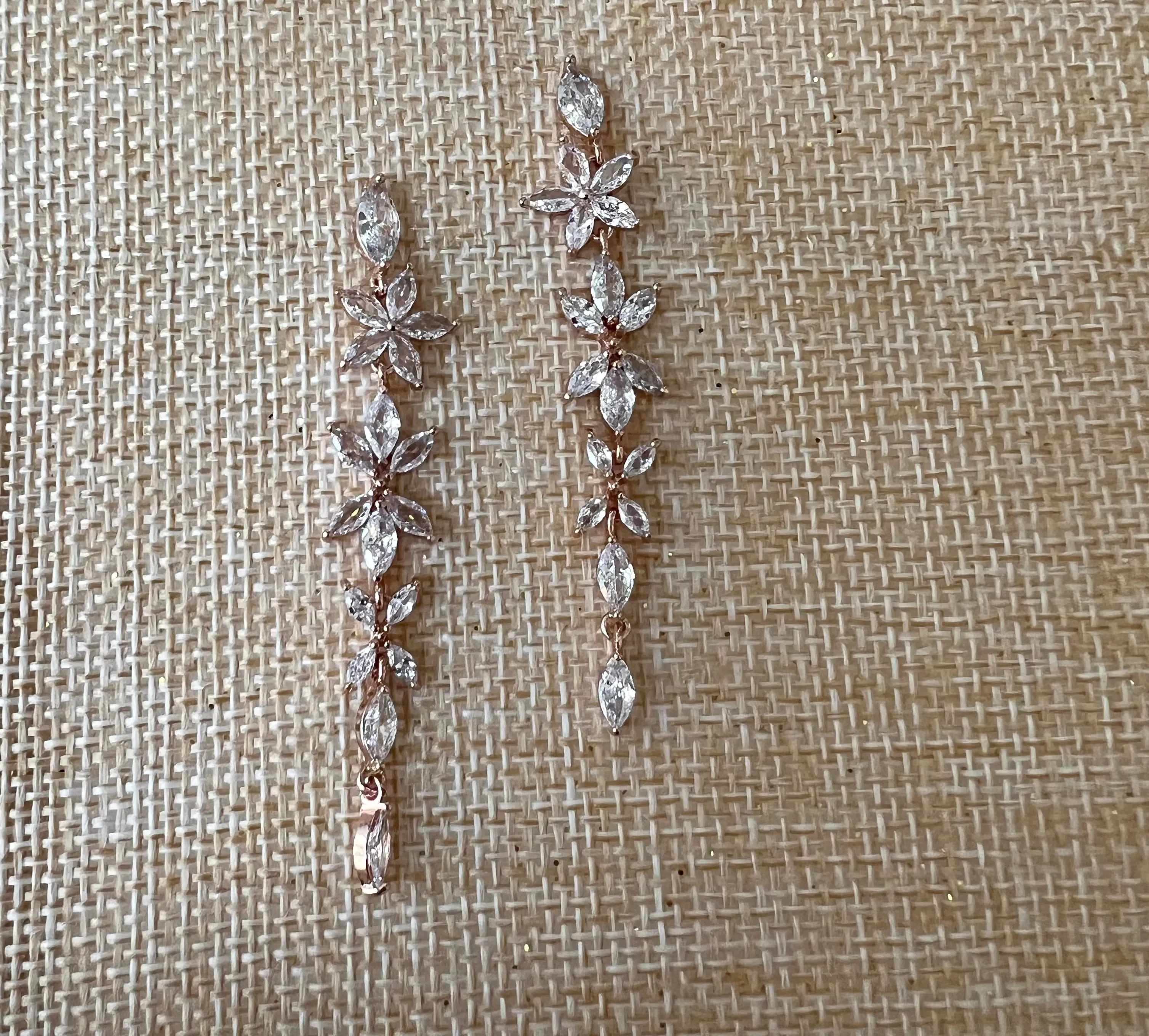 Bridal Earrings, Long Dangle Zirconia Wedding Earring, 15 Anos Earring