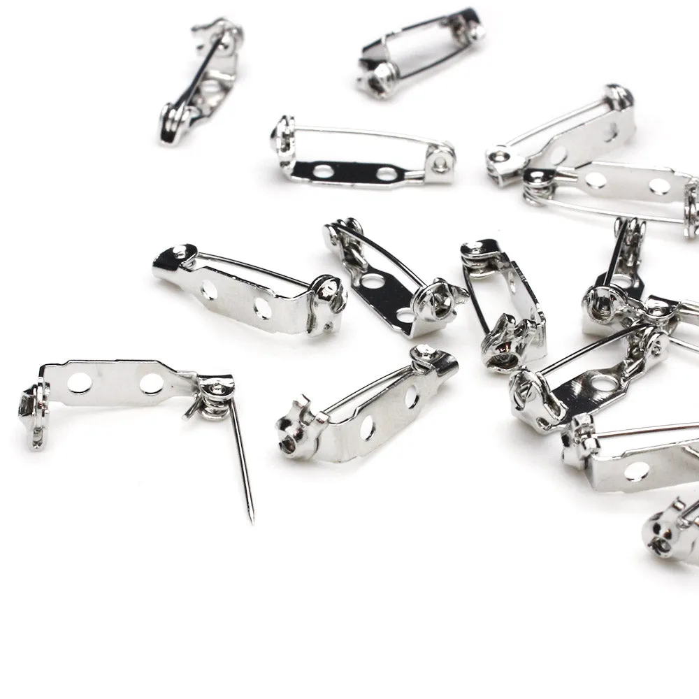 Brooch Bar Antique Silver Metal 20mm-Pack of 50