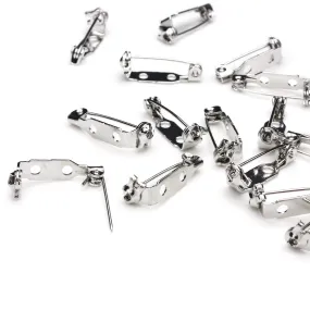 Brooch Bar Antique Silver Metal 20mm-Pack of 50
