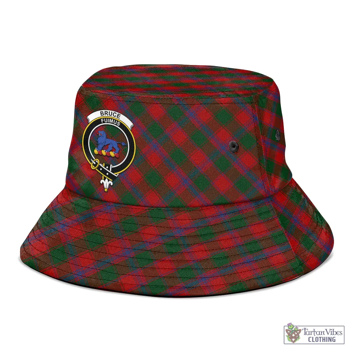 Bruce Old Tartan Bucket Hat with Family Crest