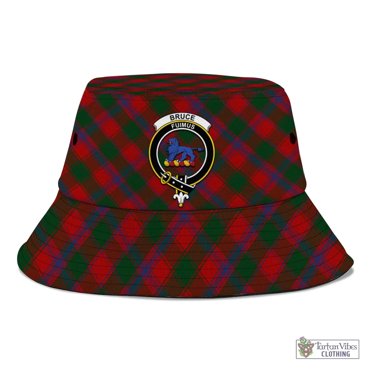 Bruce Old Tartan Bucket Hat with Family Crest