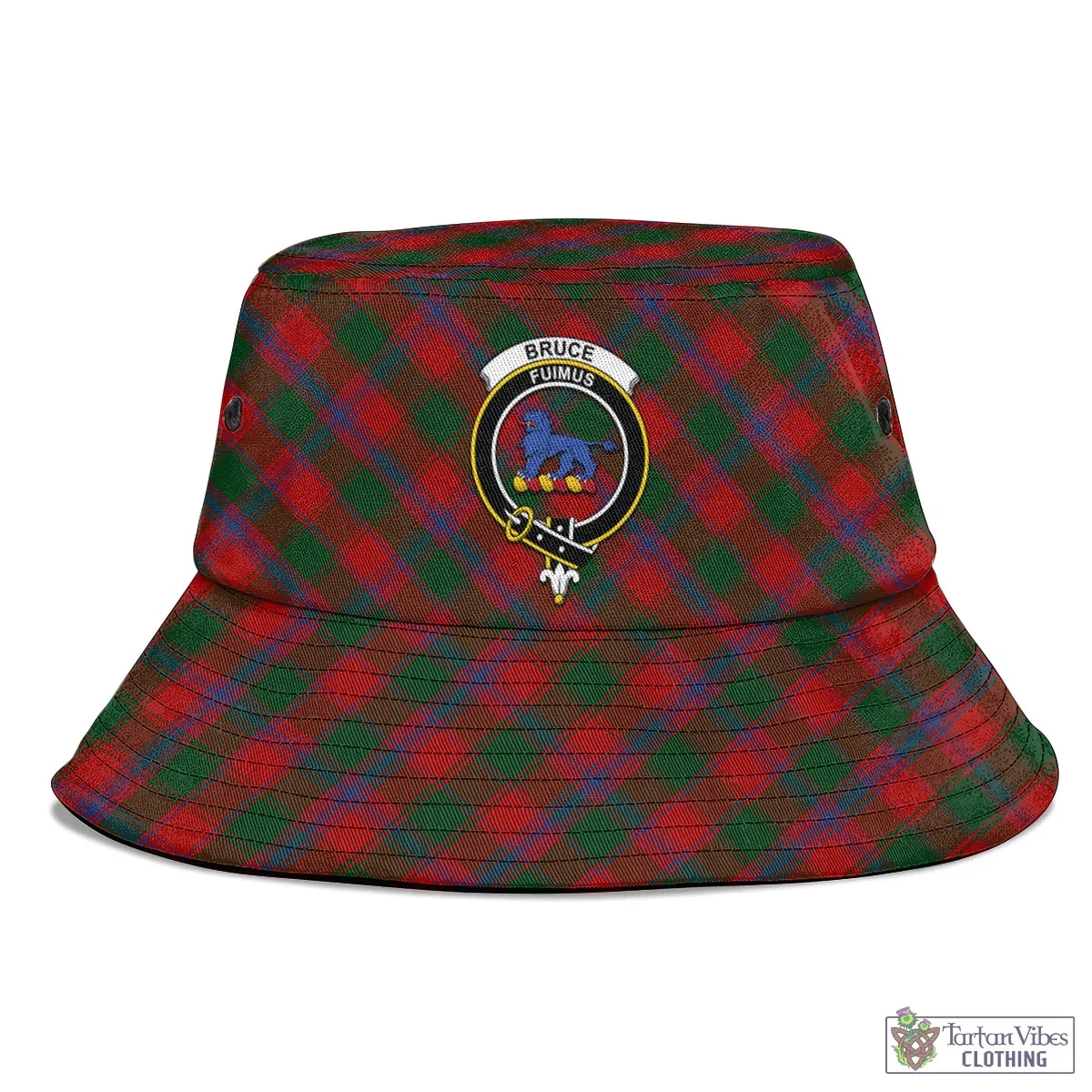 Bruce Old Tartan Bucket Hat with Family Crest