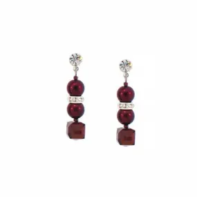 Burgundy & Garnet Crystal Earrings