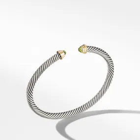 Cable Kids® Birthstone Bracelet with Peridot and 14K Gold, 4mm