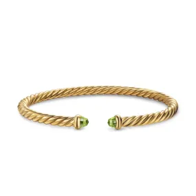 Cablespira® Flex Bracelet 18K Yellow Gold with Peridot, 4mm