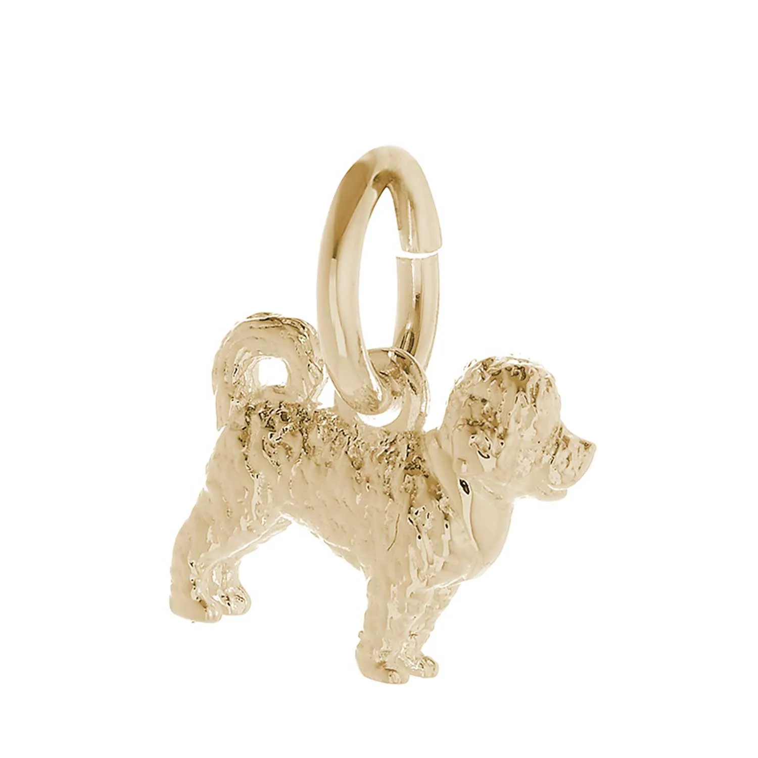 Cavapoo Solid Gold Dog Charm