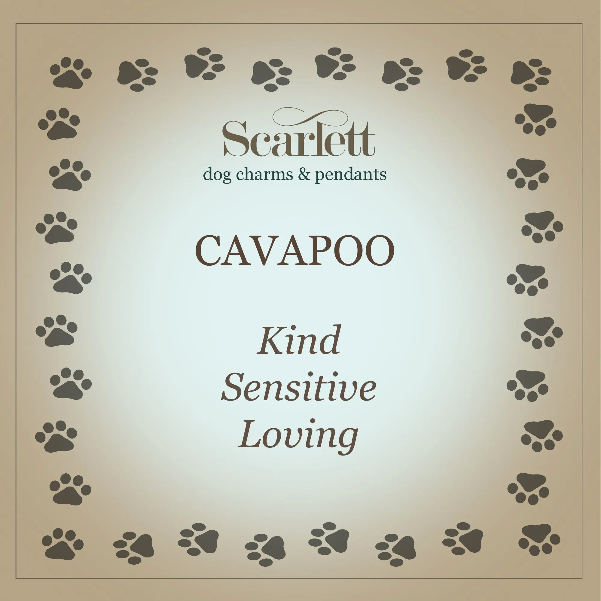 Cavapoo Solid Gold Dog Charm