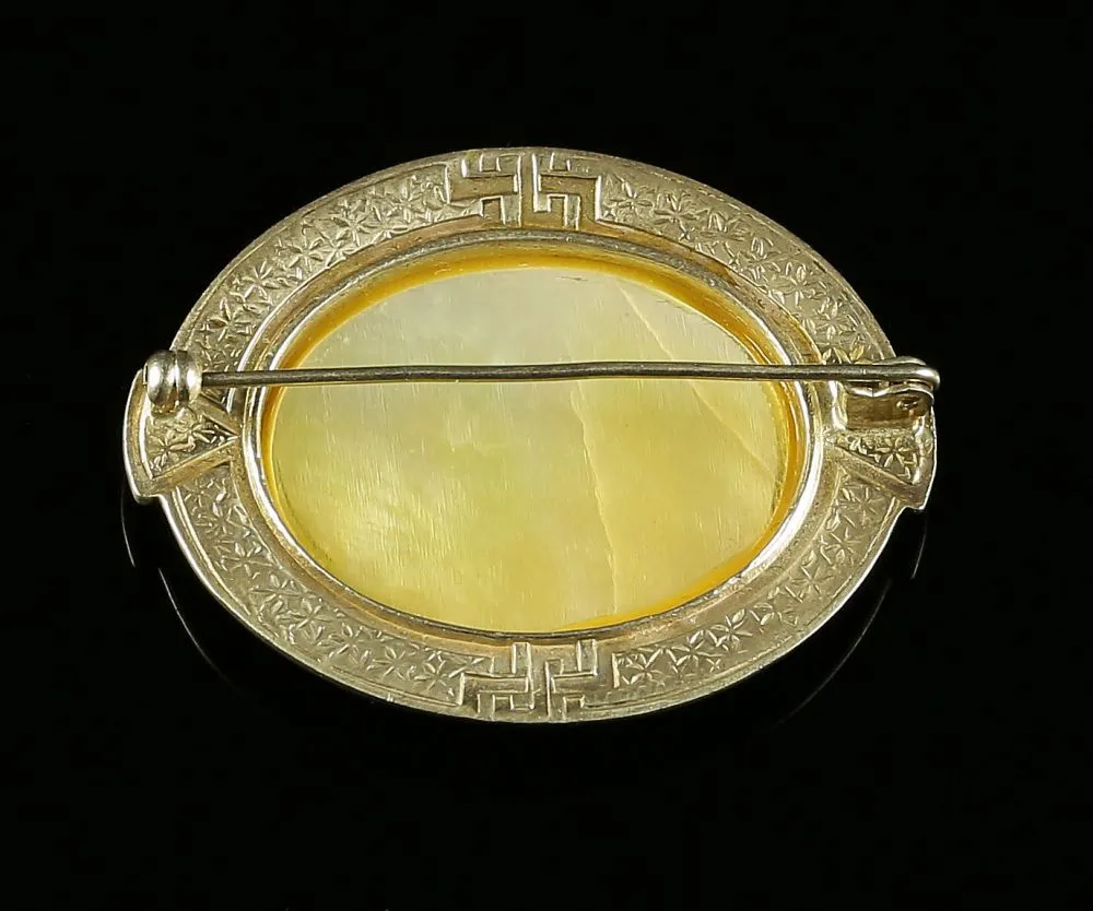 Celtic Silver  Mother Of Pearl Brooch