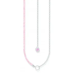 Charmista Pink Cold Enamel Rose Quartz Necklace KE2190-067-9