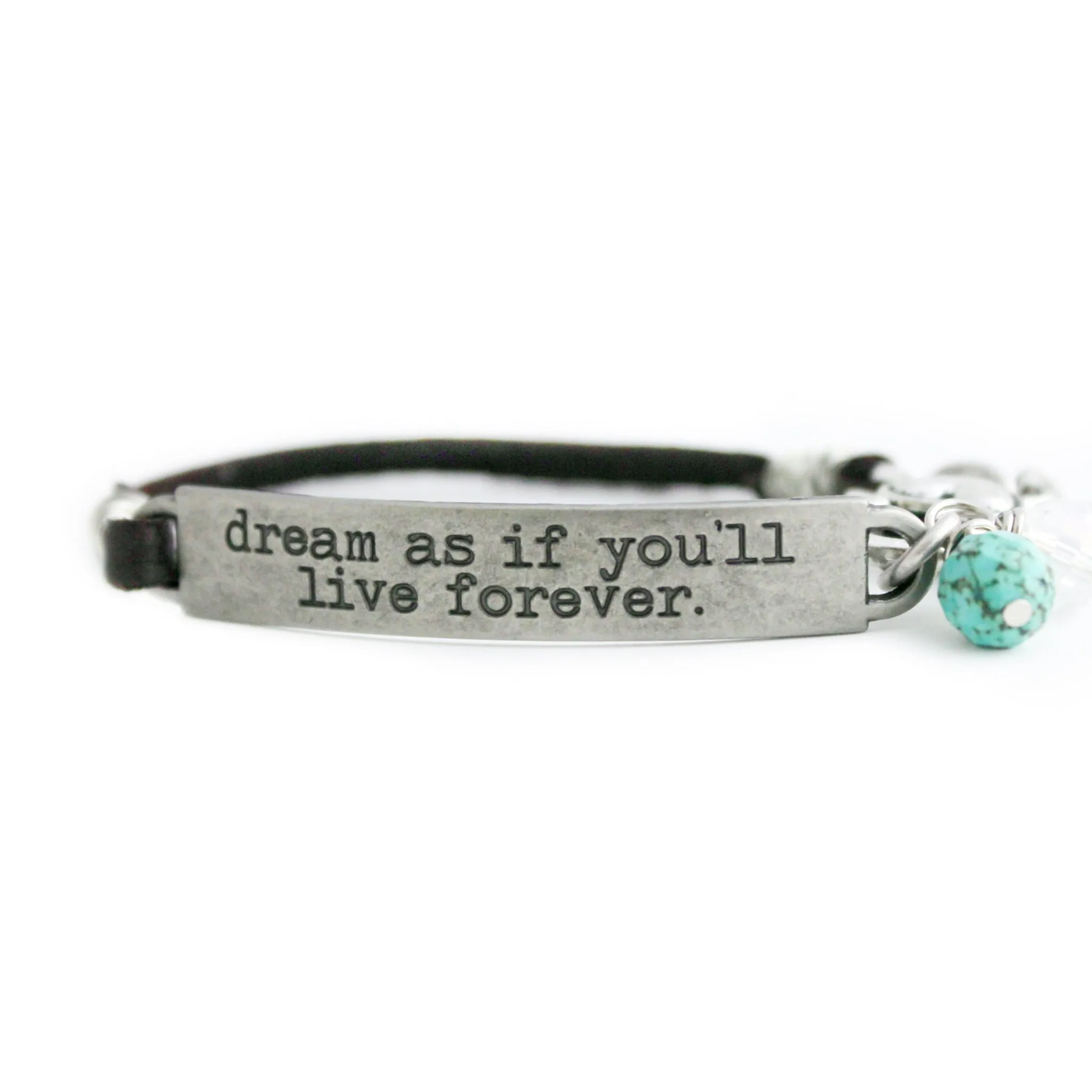 Chocolate Brown Inspirational Quote Bracelet