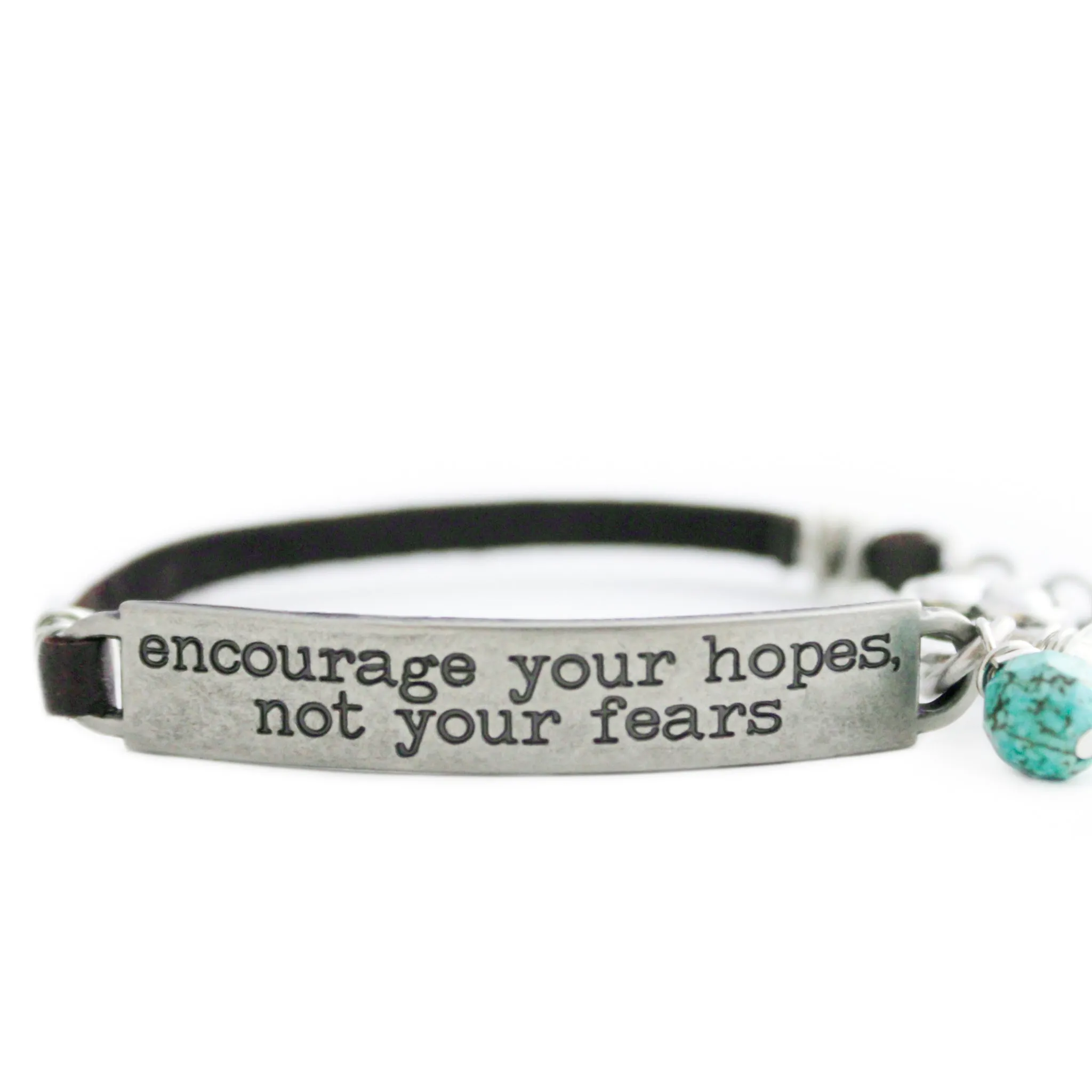 Chocolate Brown Inspirational Quote Bracelet
