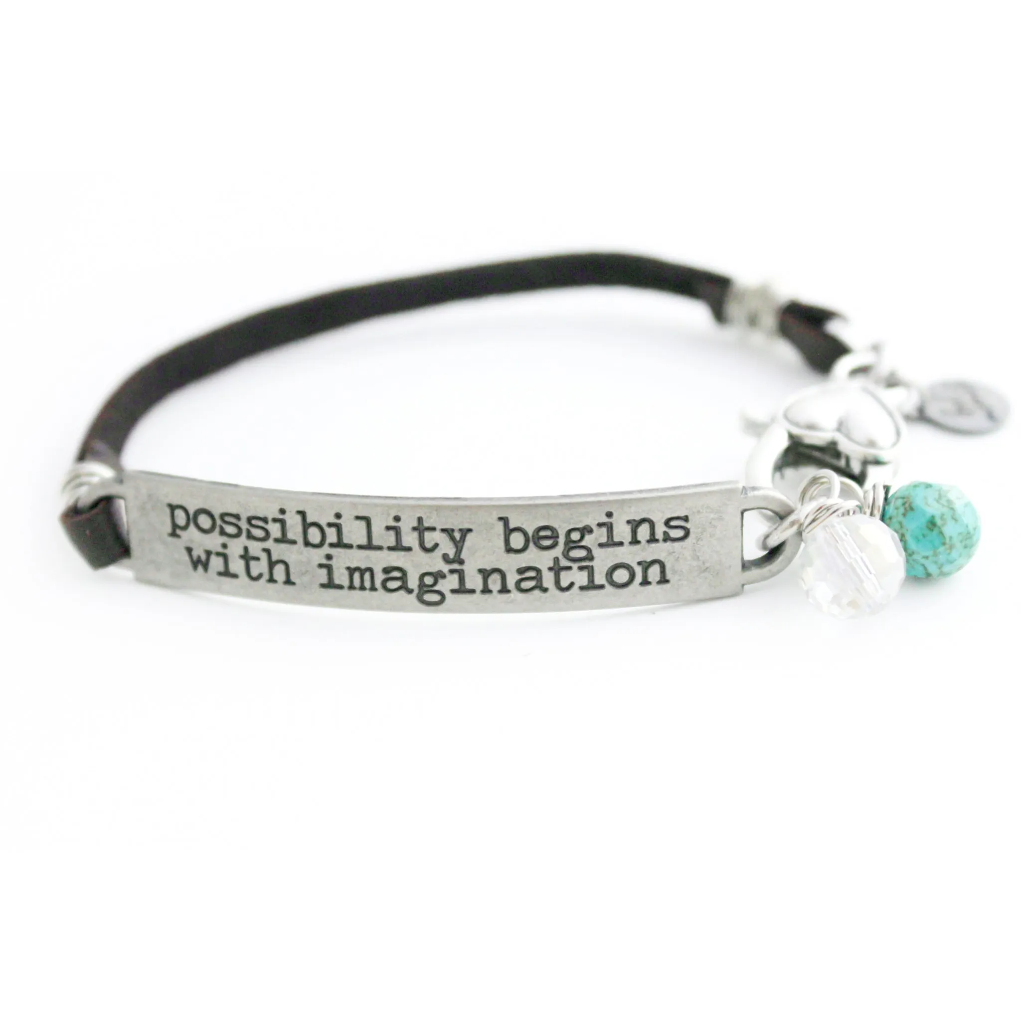 Chocolate Brown Inspirational Quote Bracelet