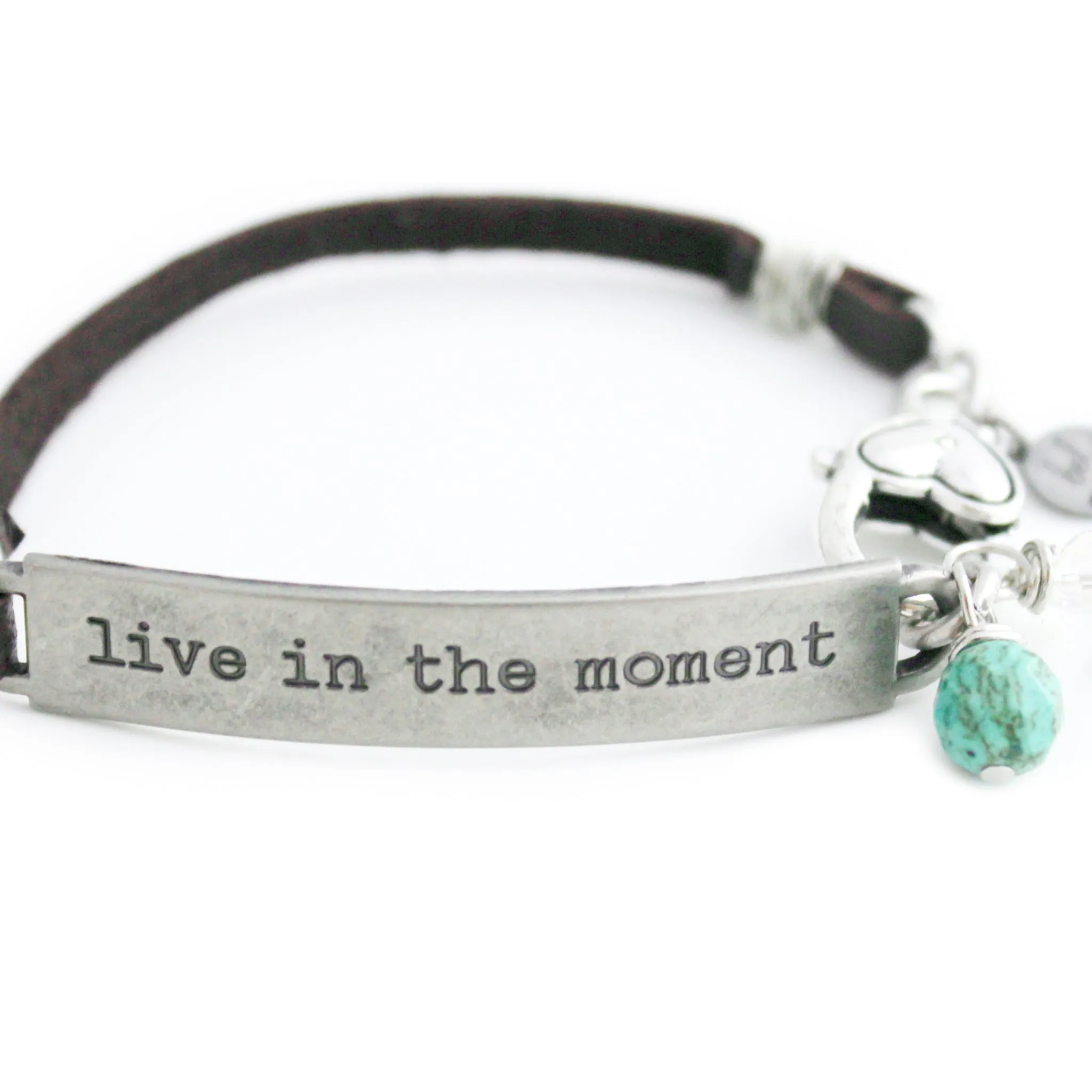 Chocolate Brown Inspirational Quote Bracelet