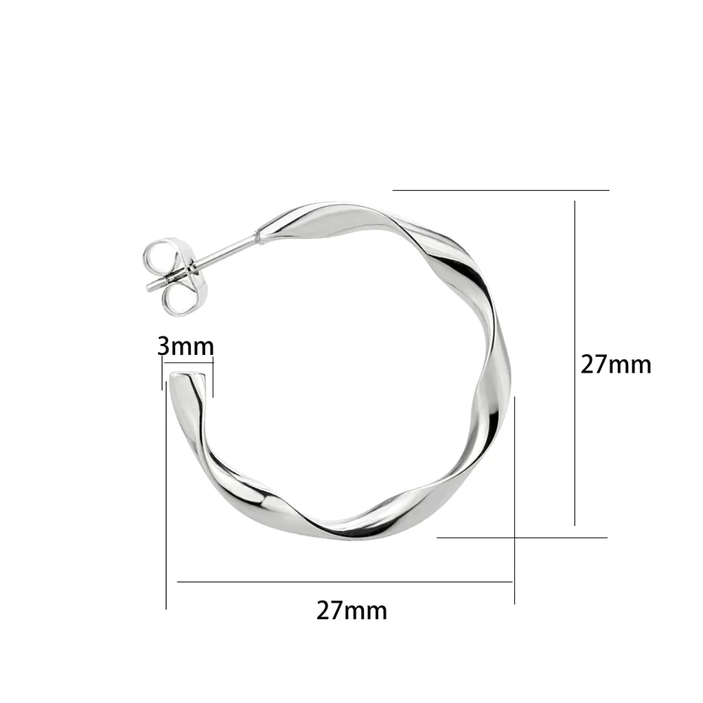 CJ3850 Wholesale Women's Minimalist Stainless Steel Swirl Earrings