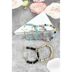 Cross charm crystal bracelet