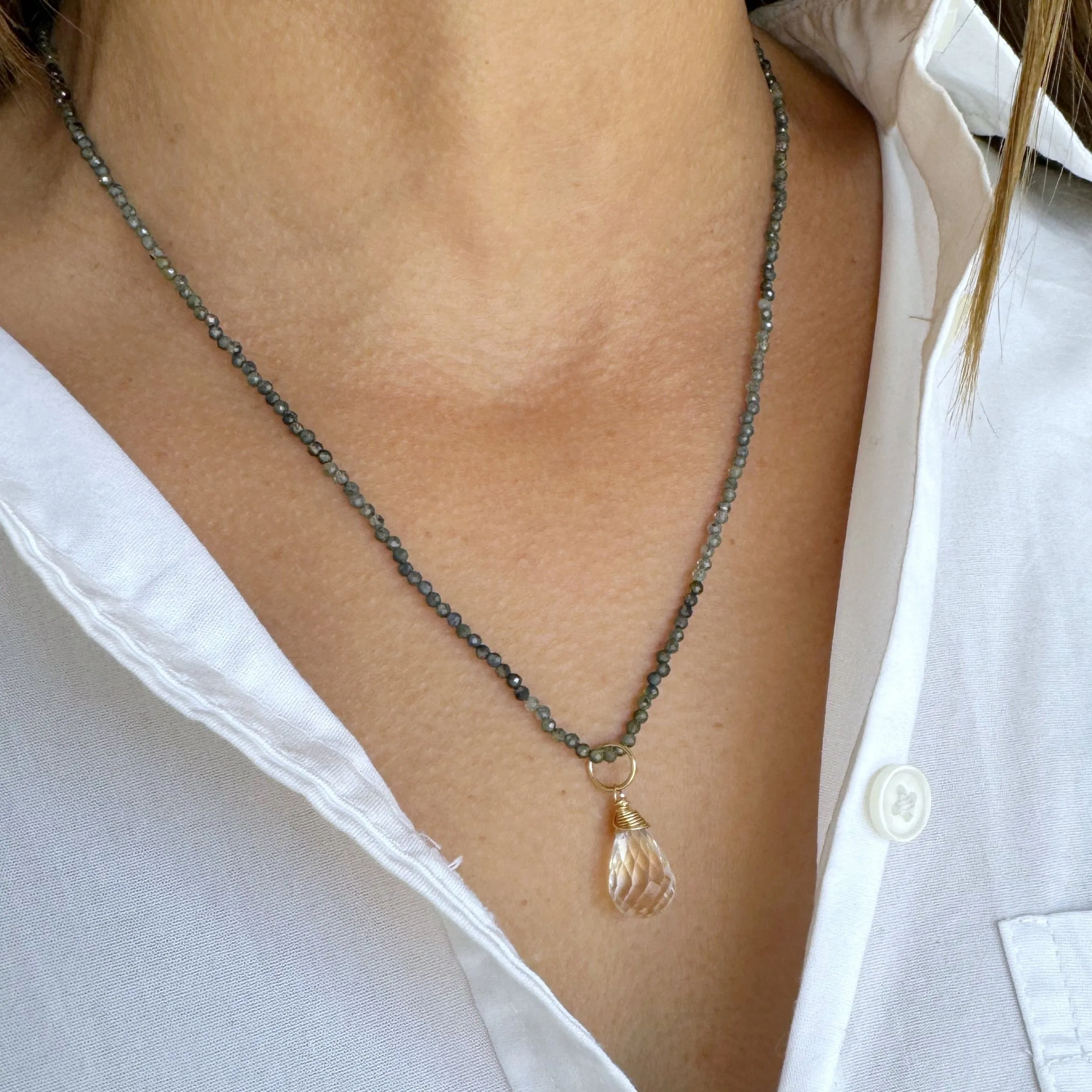Crystal Quartz Drop Bijou Charm