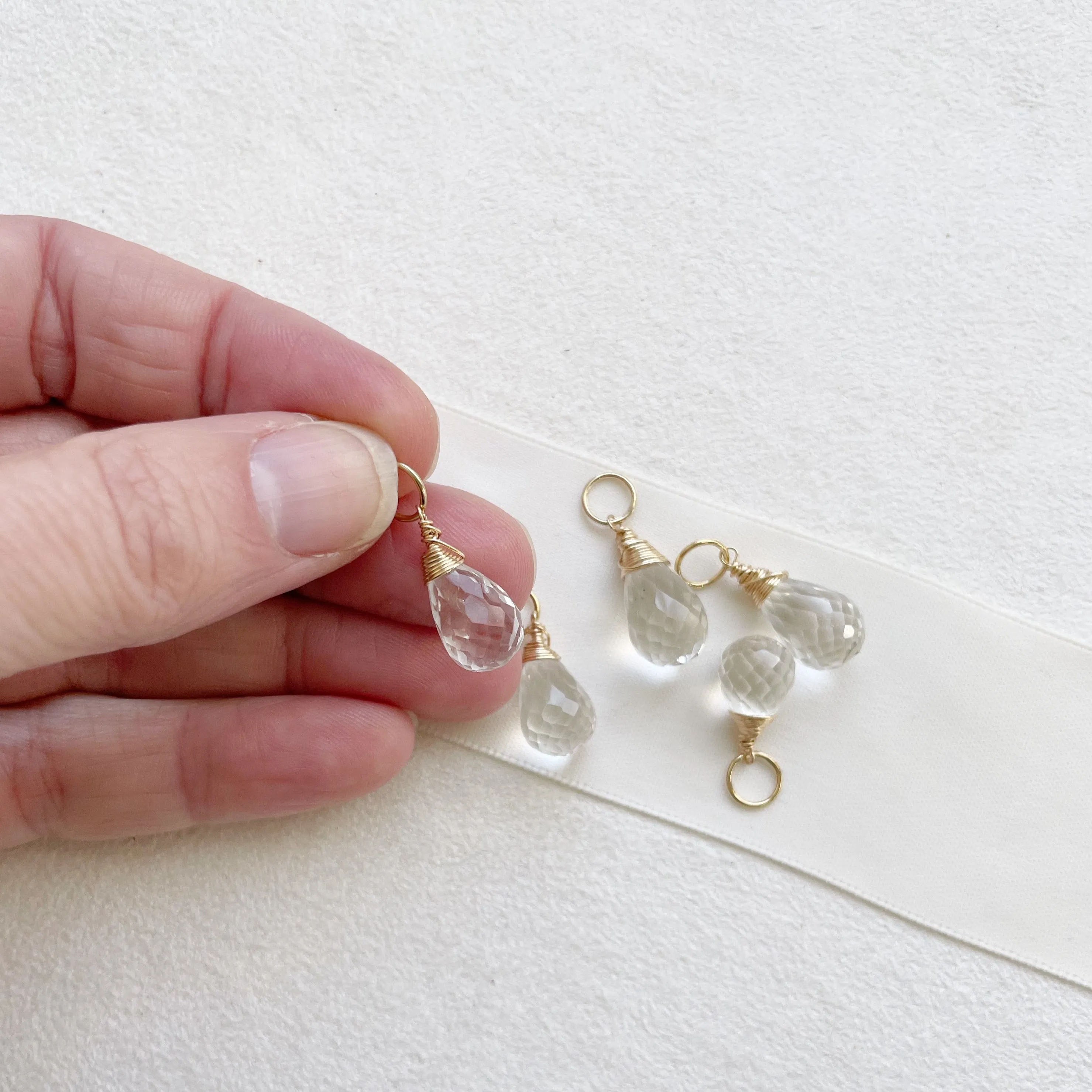 Crystal Quartz Drop Bijou Charm