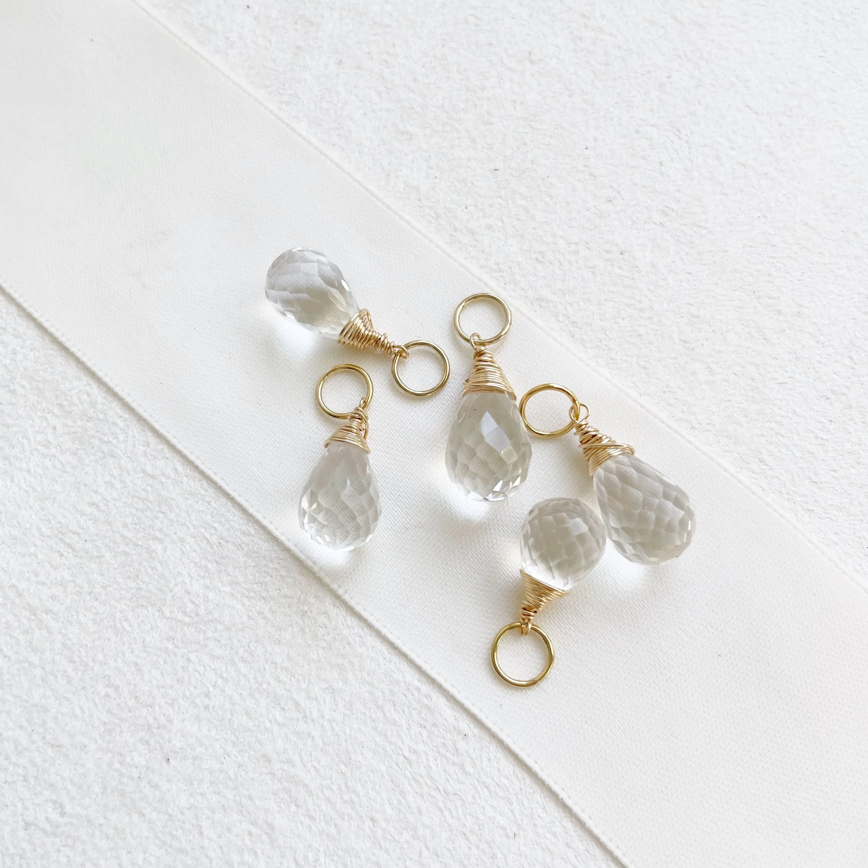 Crystal Quartz Drop Bijou Charm