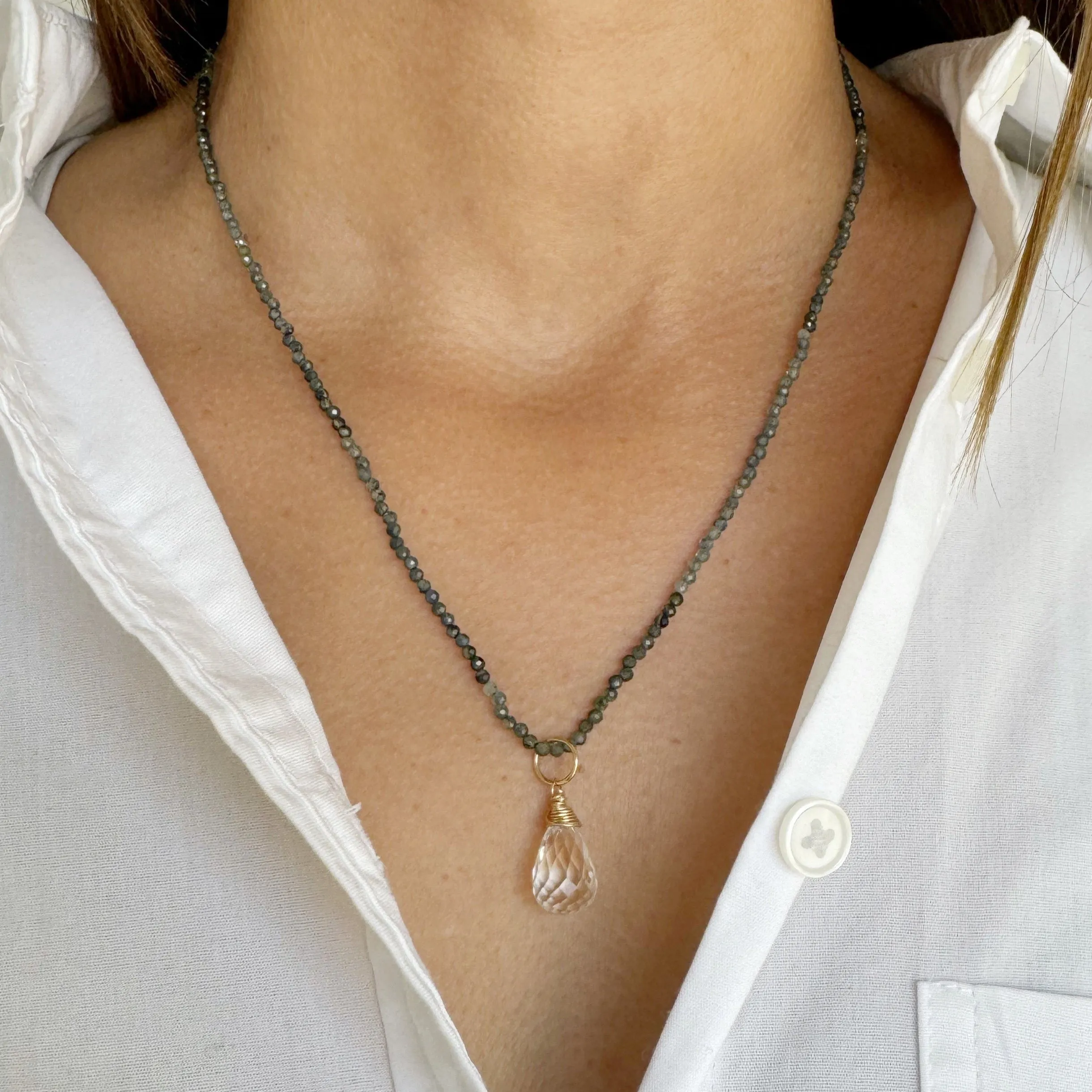 Crystal Quartz Drop Bijou Charm