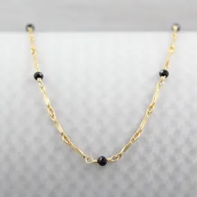 Dapped Bar with Gemstone Necklace