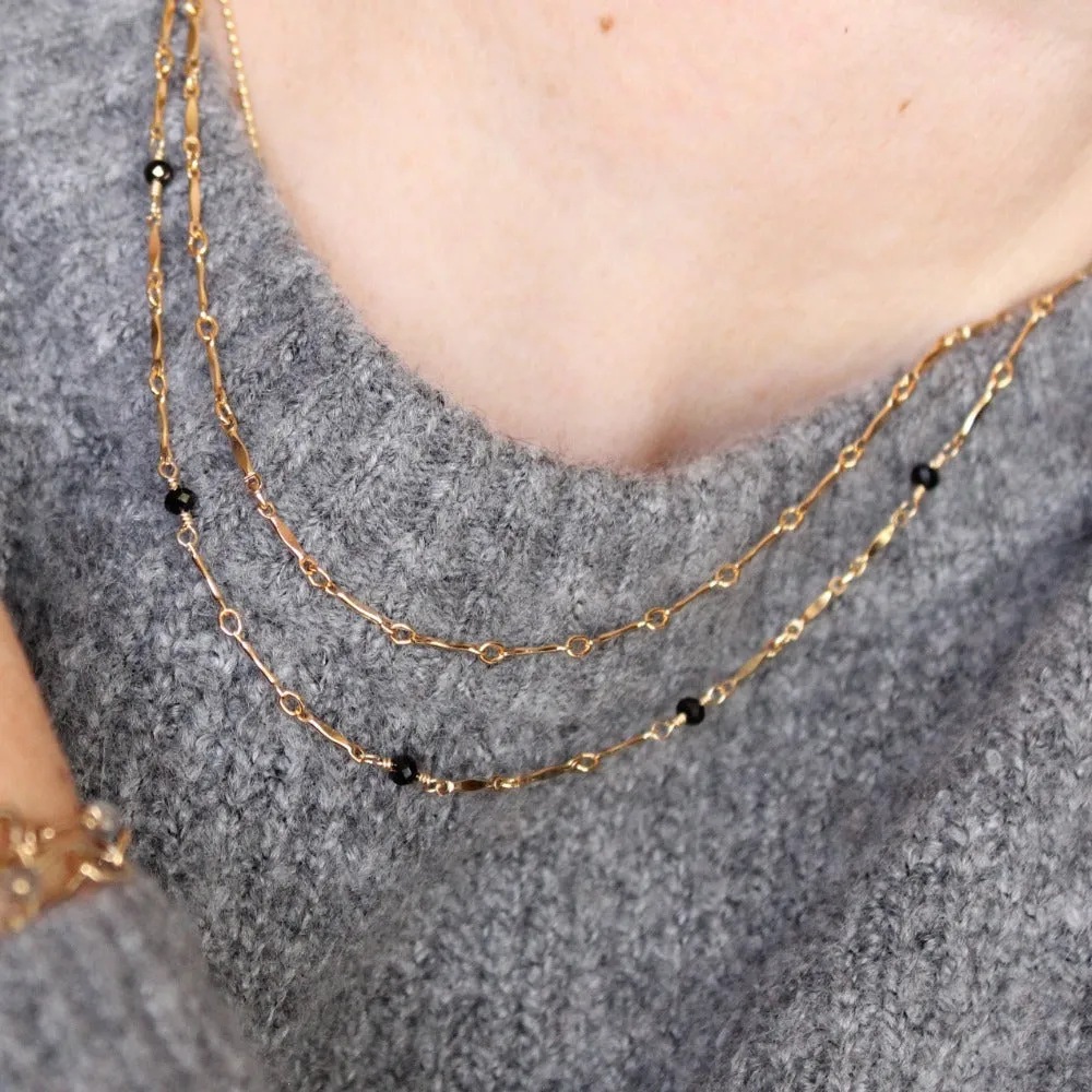 Dapped Bar with Gemstone Necklace