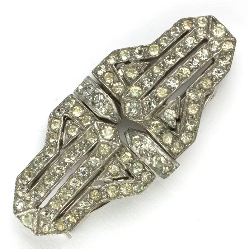 Diamanté French Brooch or Pair of Clips