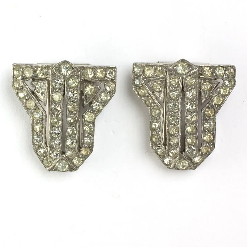 Diamanté French Brooch or Pair of Clips