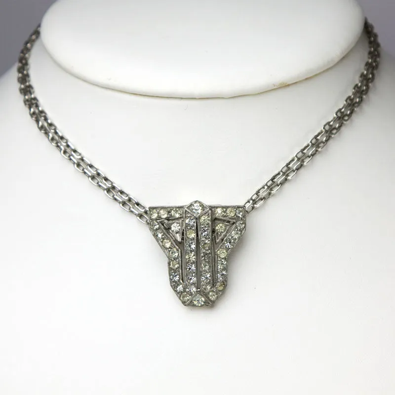 Diamanté French Brooch or Pair of Clips