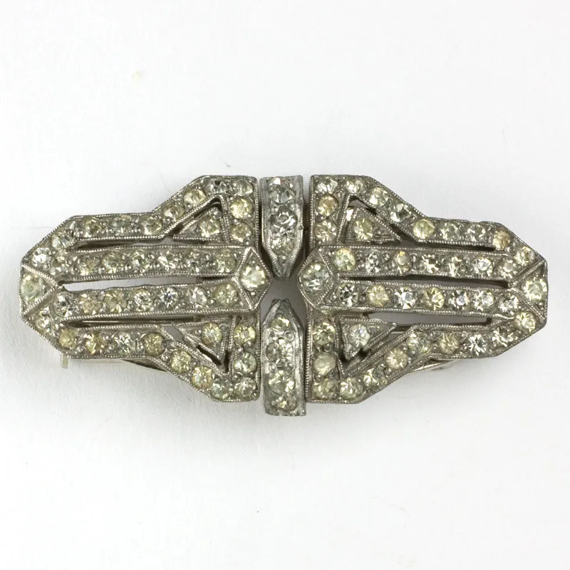 Diamanté French Brooch or Pair of Clips