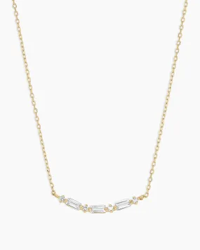 Diamond and White Sapphire Amara Row Necklace