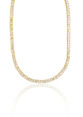 Diamond Tennis Choker with Cubic Zirconia Stones Necklace (H106)