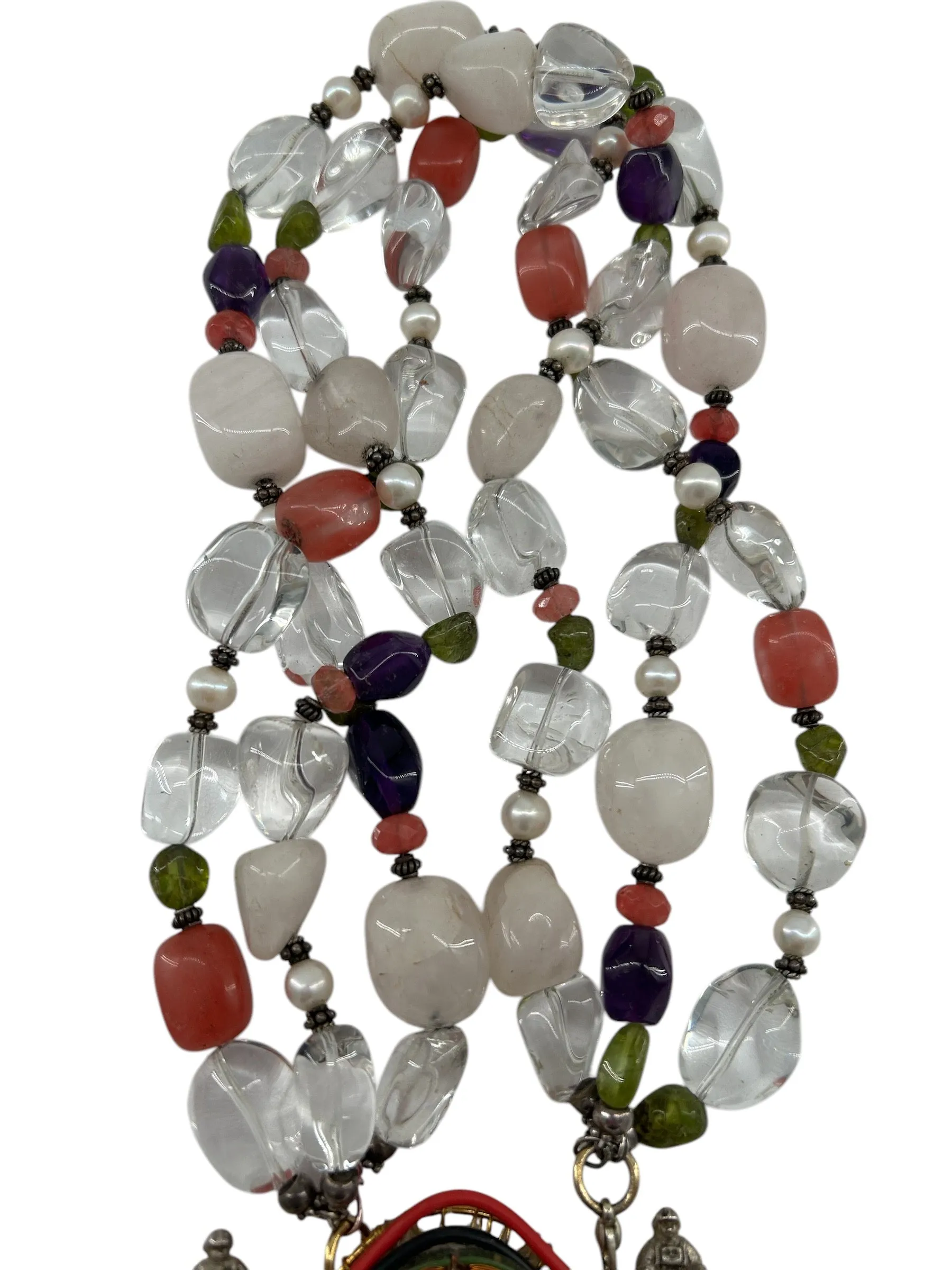 DL Ridge '93 Modernist Surreal Mixed-Media Lip Necklace