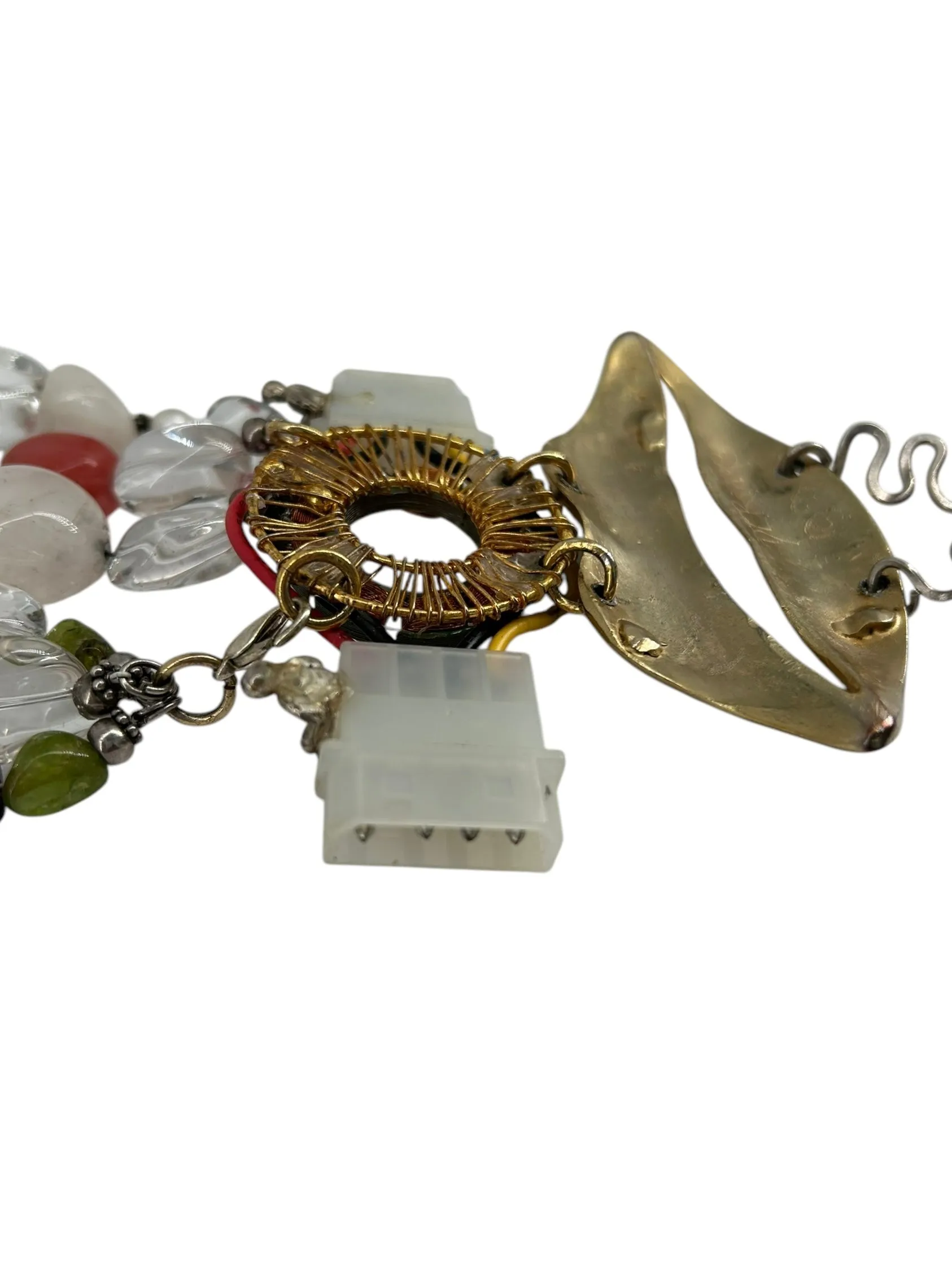 DL Ridge '93 Modernist Surreal Mixed-Media Lip Necklace